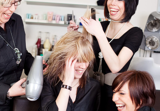 At the hair salon